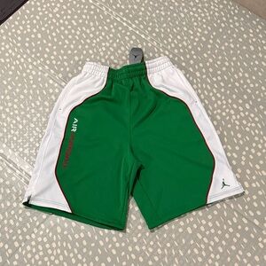 Jordan Green and White Athletic Shorts
